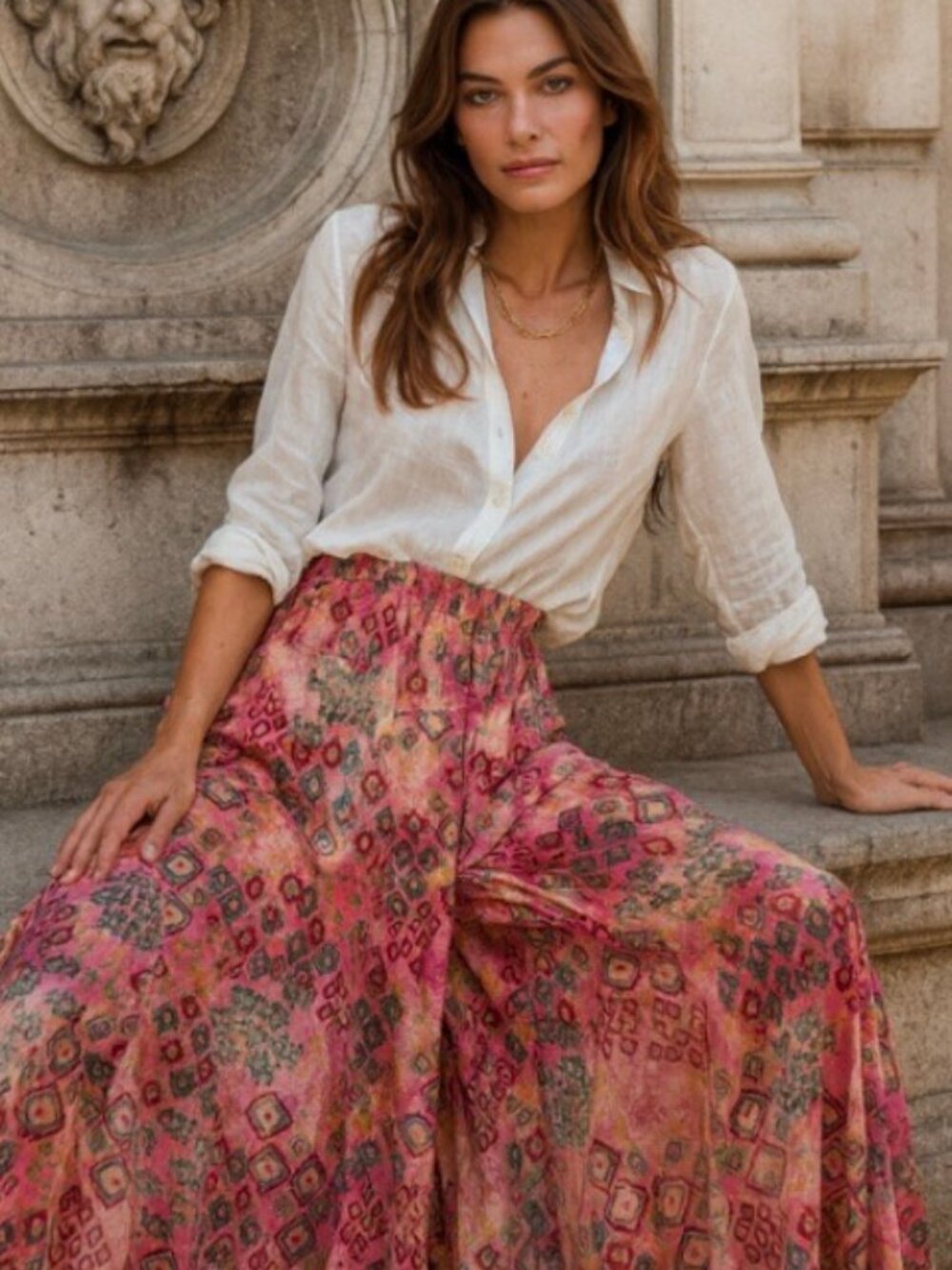 NWT Boutique: Palazzo Wide Leg Pants Artisan Handmade - Made in LA One Size